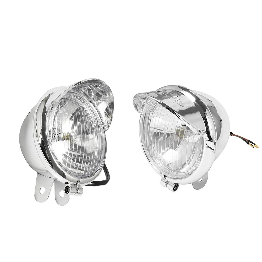 Phares antibrouillard universels chromés pour moto, lampe de sauna, DC 12V, Harley Touring Sportster