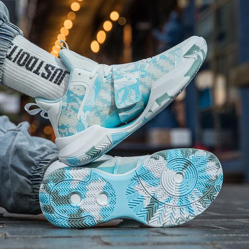Baskets de basket unisexes pour couples 2025 - Chaussures montantes à crochet boucle brillantes haute qualité