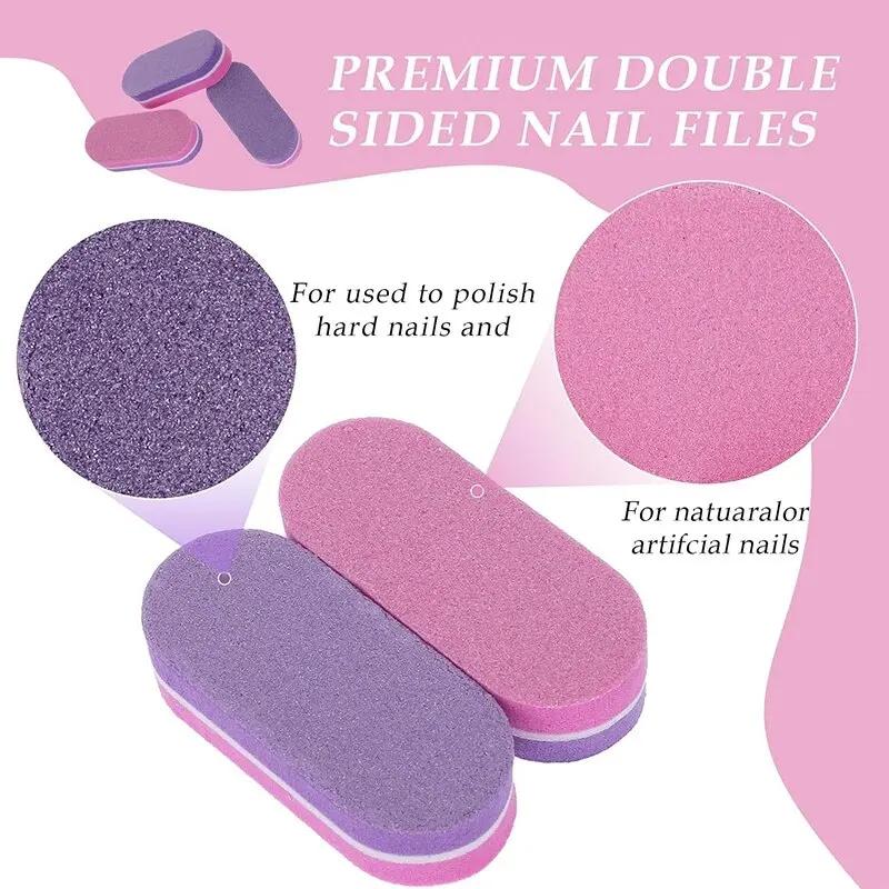 50 pièces Mini limes à ongles bloc 100/180 grain éponge tampons pour ongles en acrylique bloc de pol