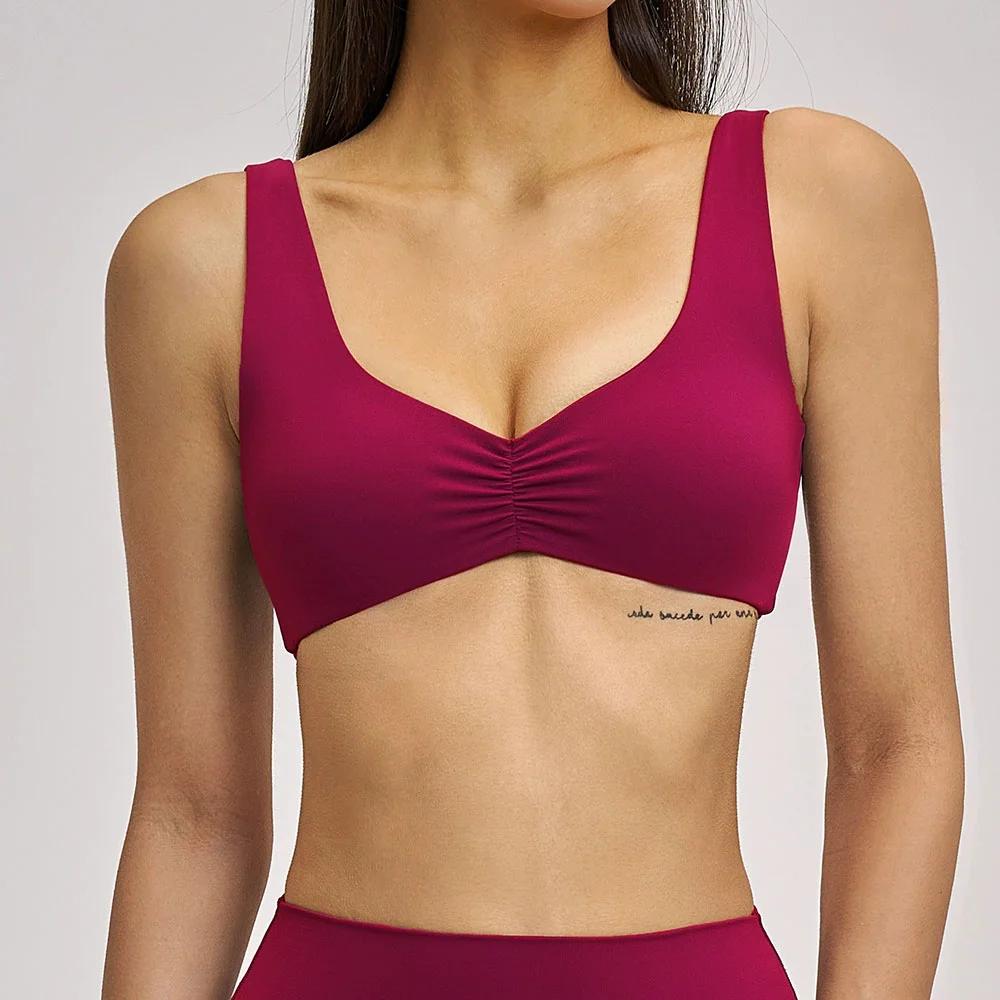 Nouveau soutien-gorge de sport d'été pour femme avec coussinets intégrés, respirant, pour le yoga, l