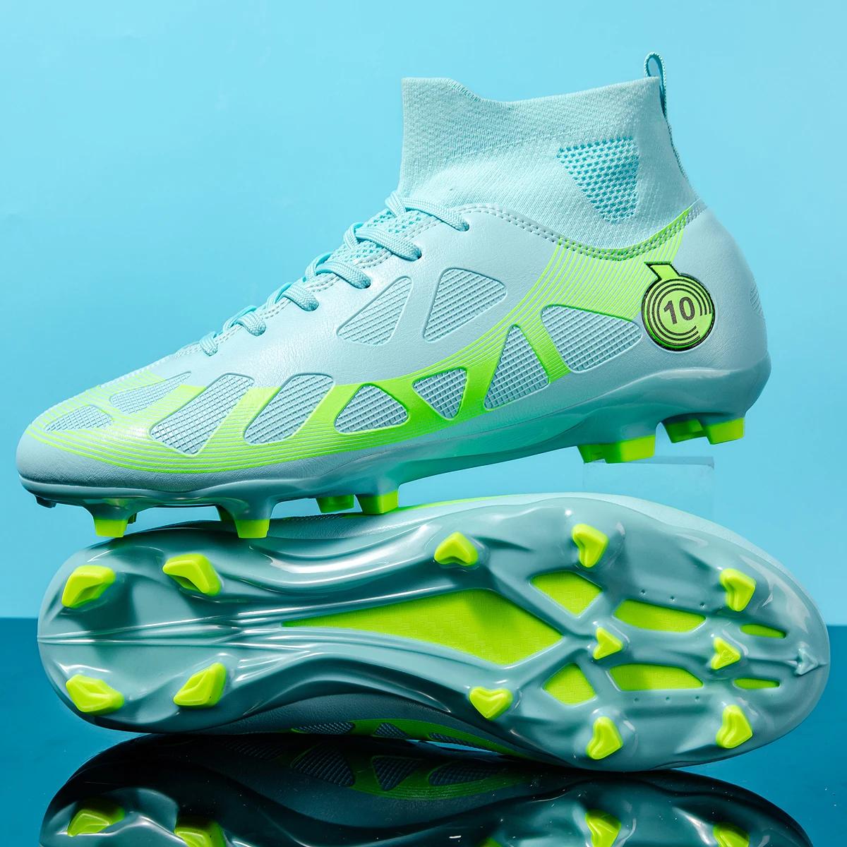 Chaussures football homme professionnelles AG/FG - Bottes montantes pointes longues - Match entraînement gazon