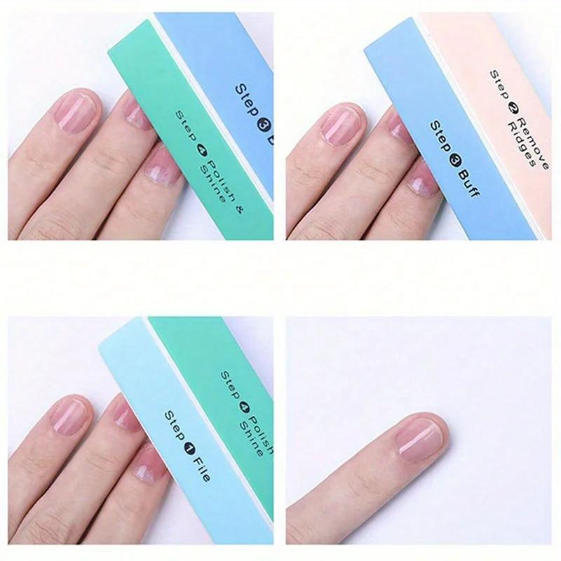 1/3/5 pièces/ensemble bloc tampon à ongles 4 voies bloc de polissage coloré brillant polisseuse lime