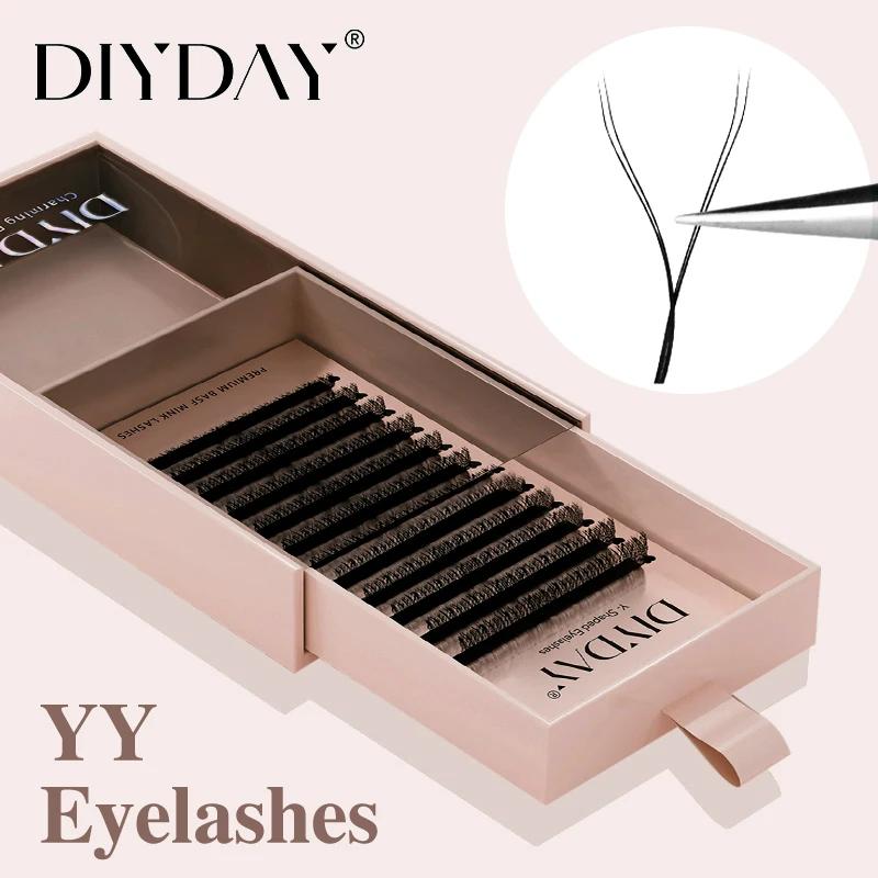 DIYDAY YY Extension de cils en forme de C D Curl Faux cils de vison en gros YY forme Faux cils pour