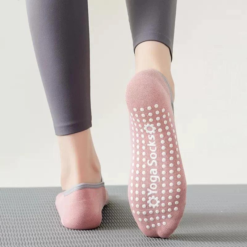 Chaussettes de Yoga respirantes à fond de serviette pour femmes, chaussettes de Pilates à bandes ant