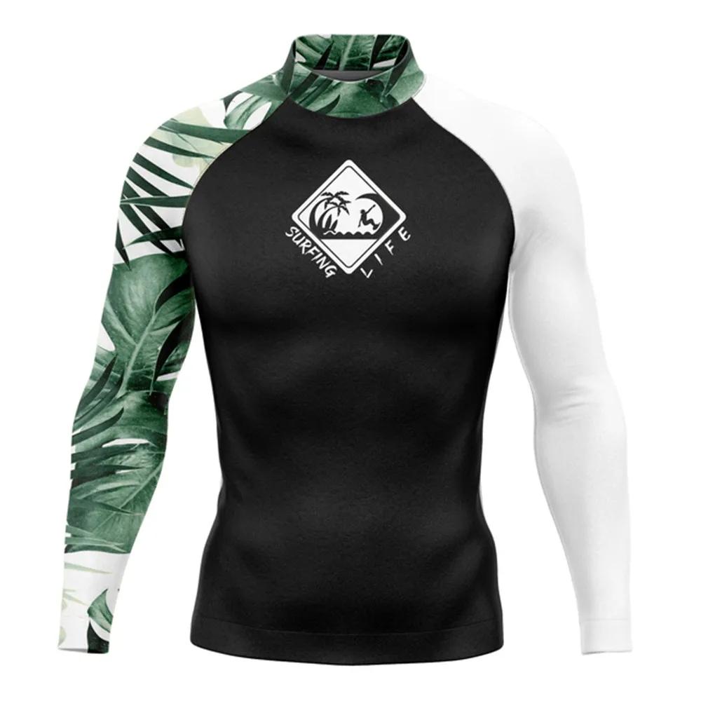 Rash Guard hommes Surf chemises à manches longues Lycra Surf Traje De Baño Manga Larga maillot De Ba