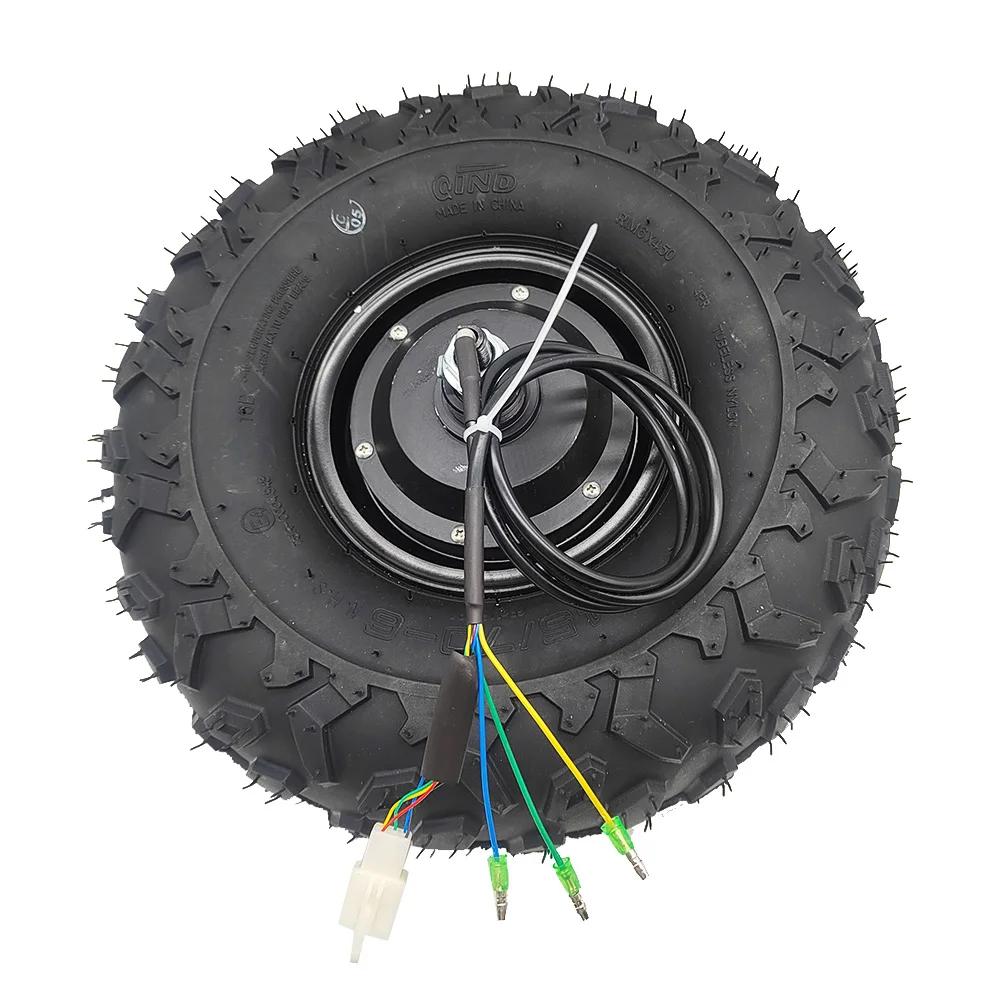 Kit de moteur de moyeu de brouette électrique, roue rugueuse, tout terrain, 24V, 36V, 48V, 350W, 500