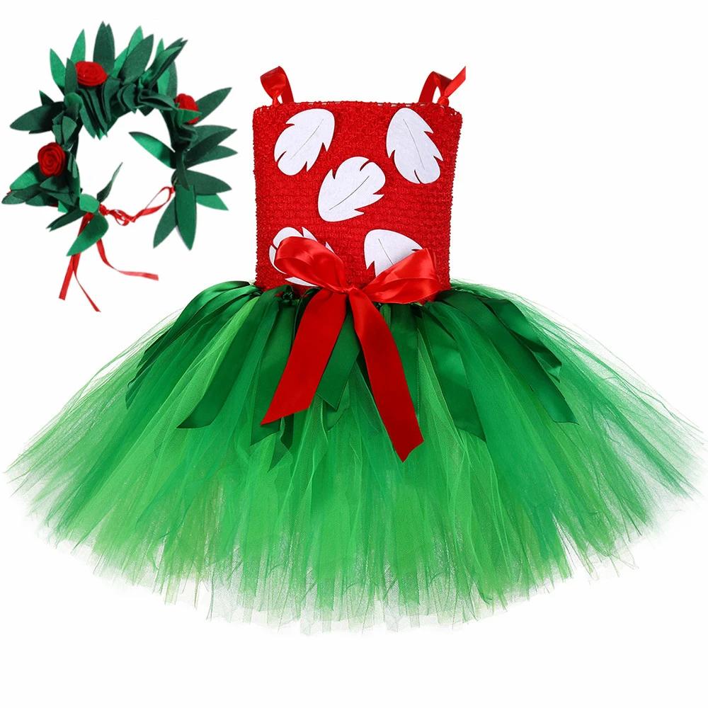 Lilo Costume pour filles princesse hawaïenne Tutu habiller vêtements tenues avec guirlande enfants H