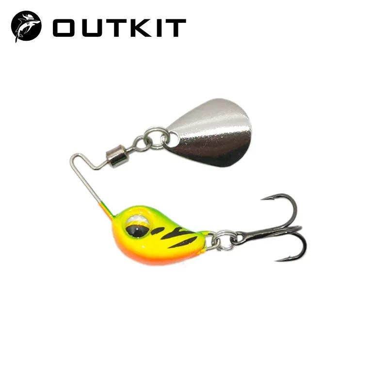 OUTKIT nouveau 4.5g/7.5g métal VIB Micro leurre de pêche Spinner coulant cuillère rotative broche ma