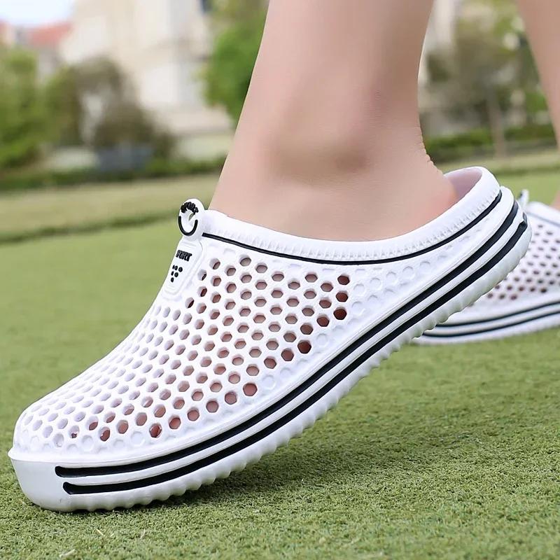 Hommes chaussures plage pantoufles unisexe évider décontracté femmes plage sandale tongs chaussures