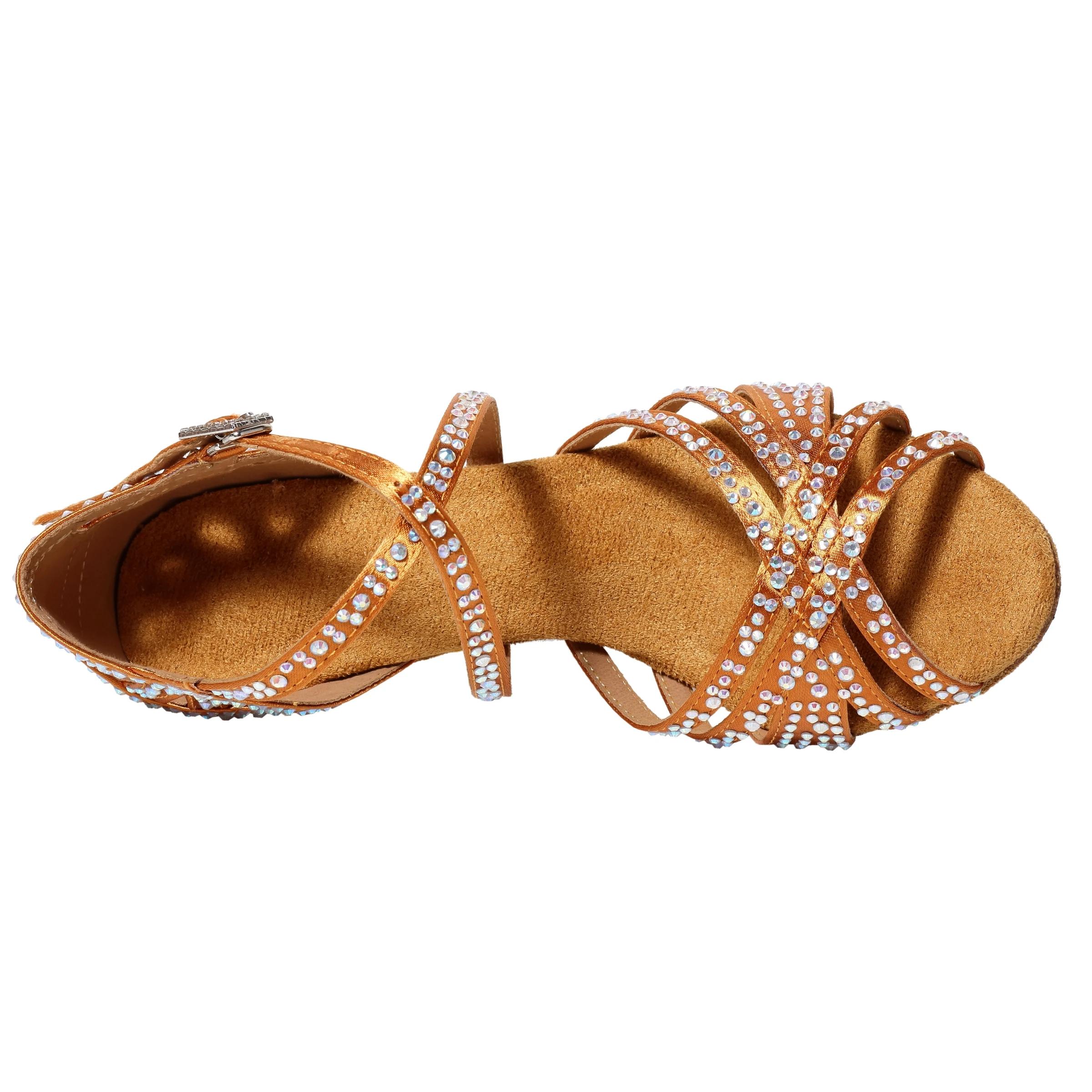 Chaussures de danse latine pour femmes - Sandales à talon 7.5cm avec diamants