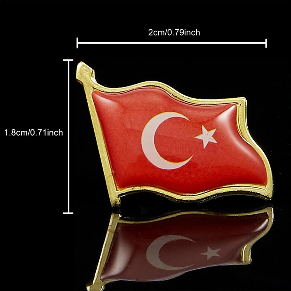 Épingle à revers drapeau National de turquie, motif de drapeau, Badge en émail, écharpes rétro, sac