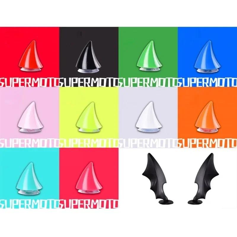 Autocollants de décoration pour casque de moto, cornes courtes du diable, style de casque de vélo, b