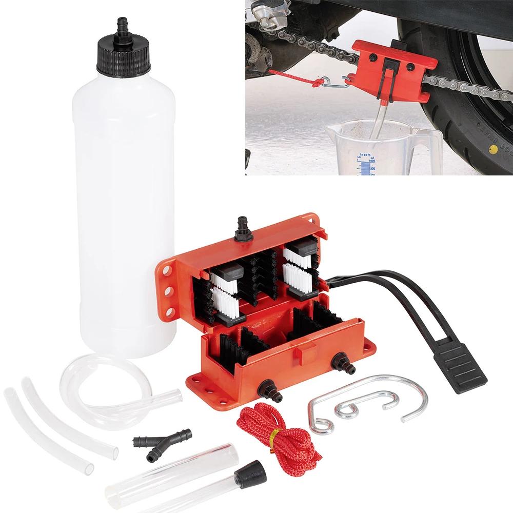 Kit de machine de nettoyage de chaîne de moto, brosse, outil de nettoyage d'engrenage, dispositif d'