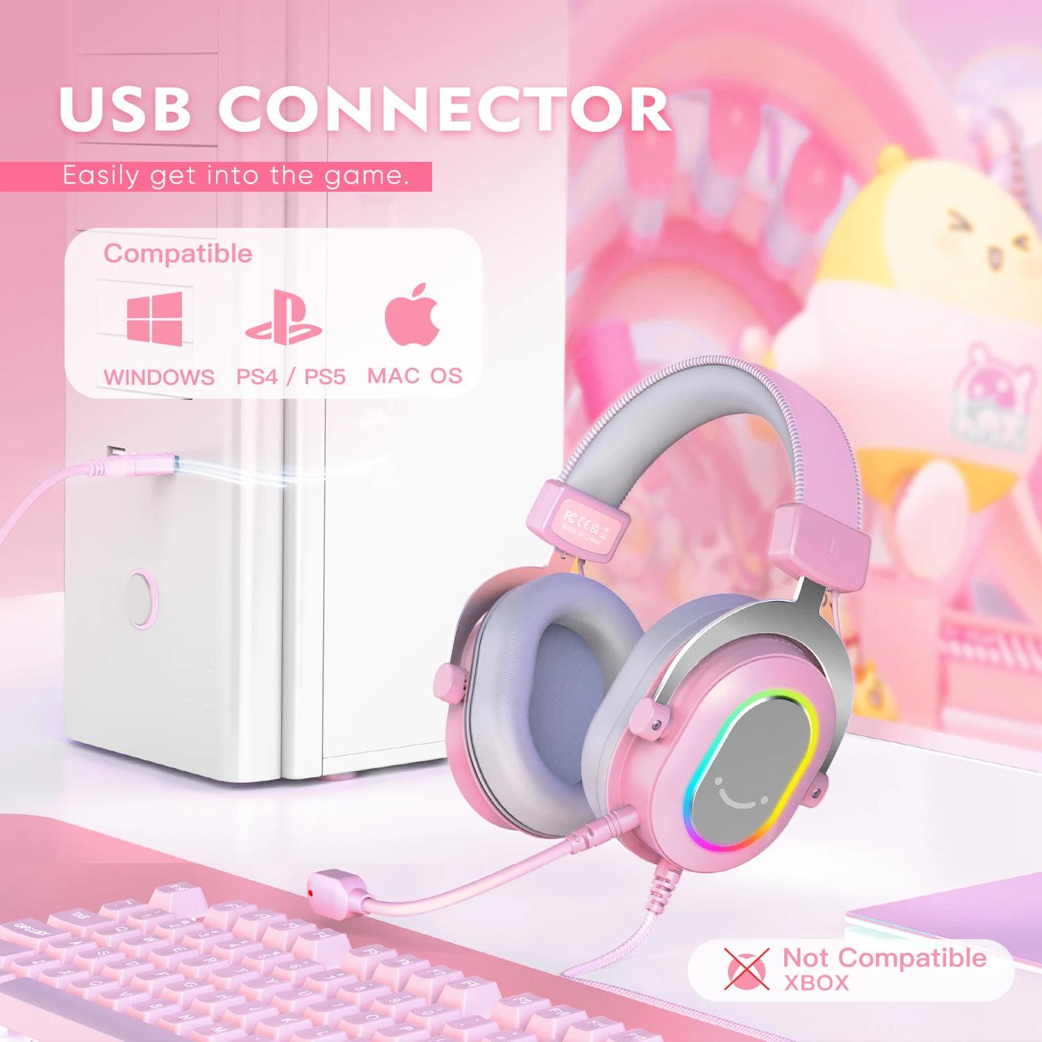 FIFINE – casque de jeu avec son Surround RGB/7.1, contrôle du micro/ligne, casque supra-auriculaire