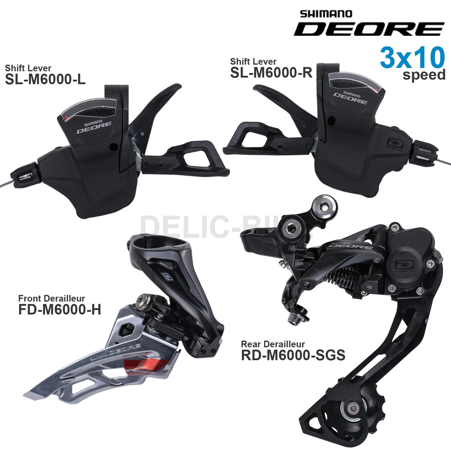 Groupe Shimano Deore M6000 3x10 vitesses avec manette SL-M6000, dérailleur avant FD-M6000, dérailleu