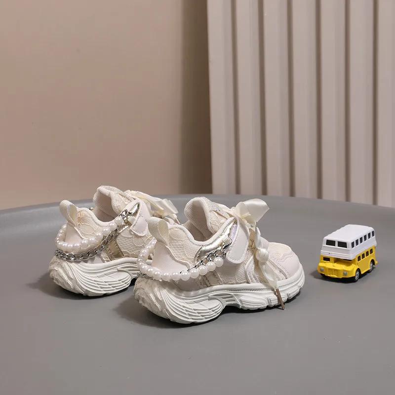 Chaussures pour enfants 2025 nouveau enfant en bas âge filles chaussures de Sport perle semelle soup
