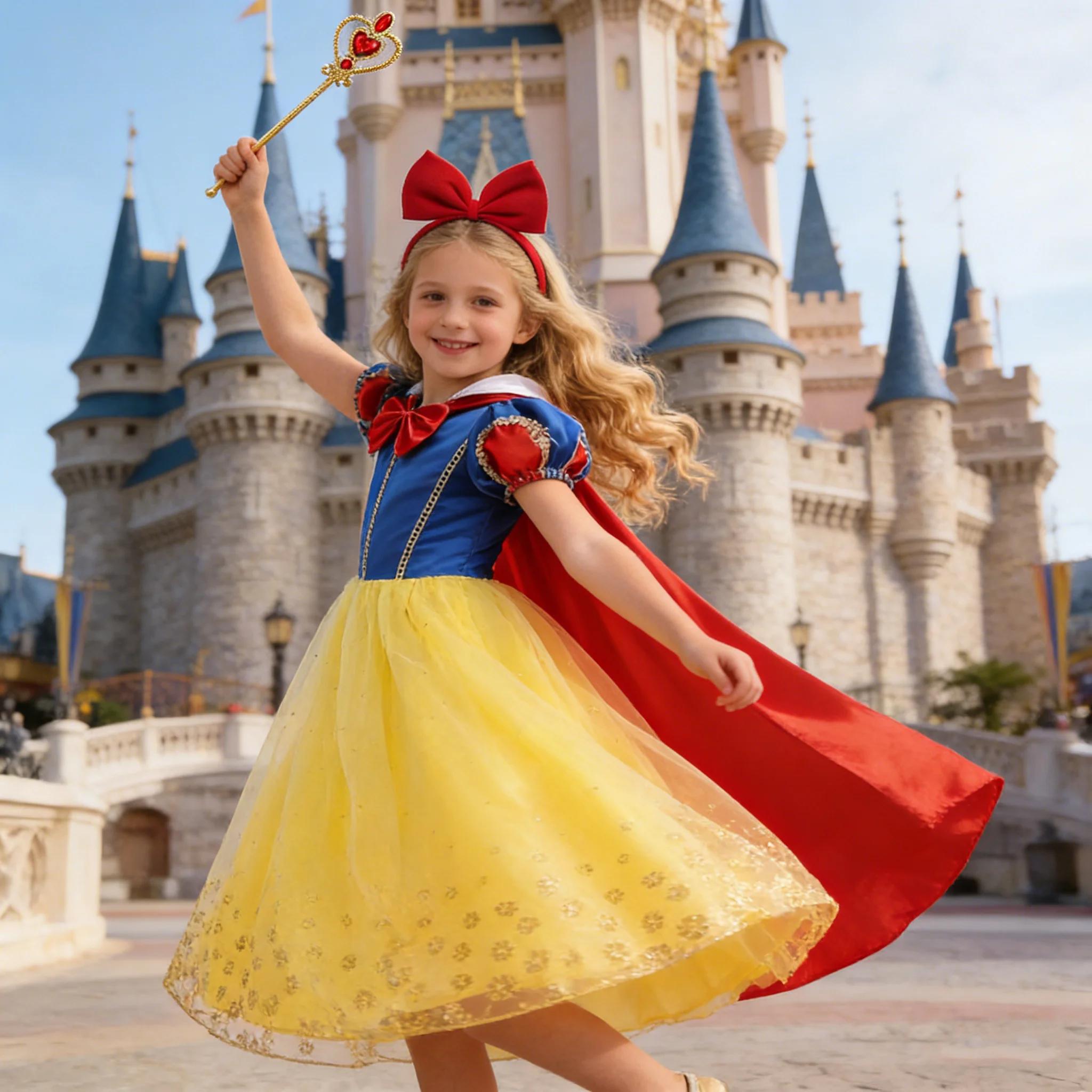 Robe blanche-neige pour filles, Costumes de princesse pour enfants en bas âge, vêtements de Cosplay