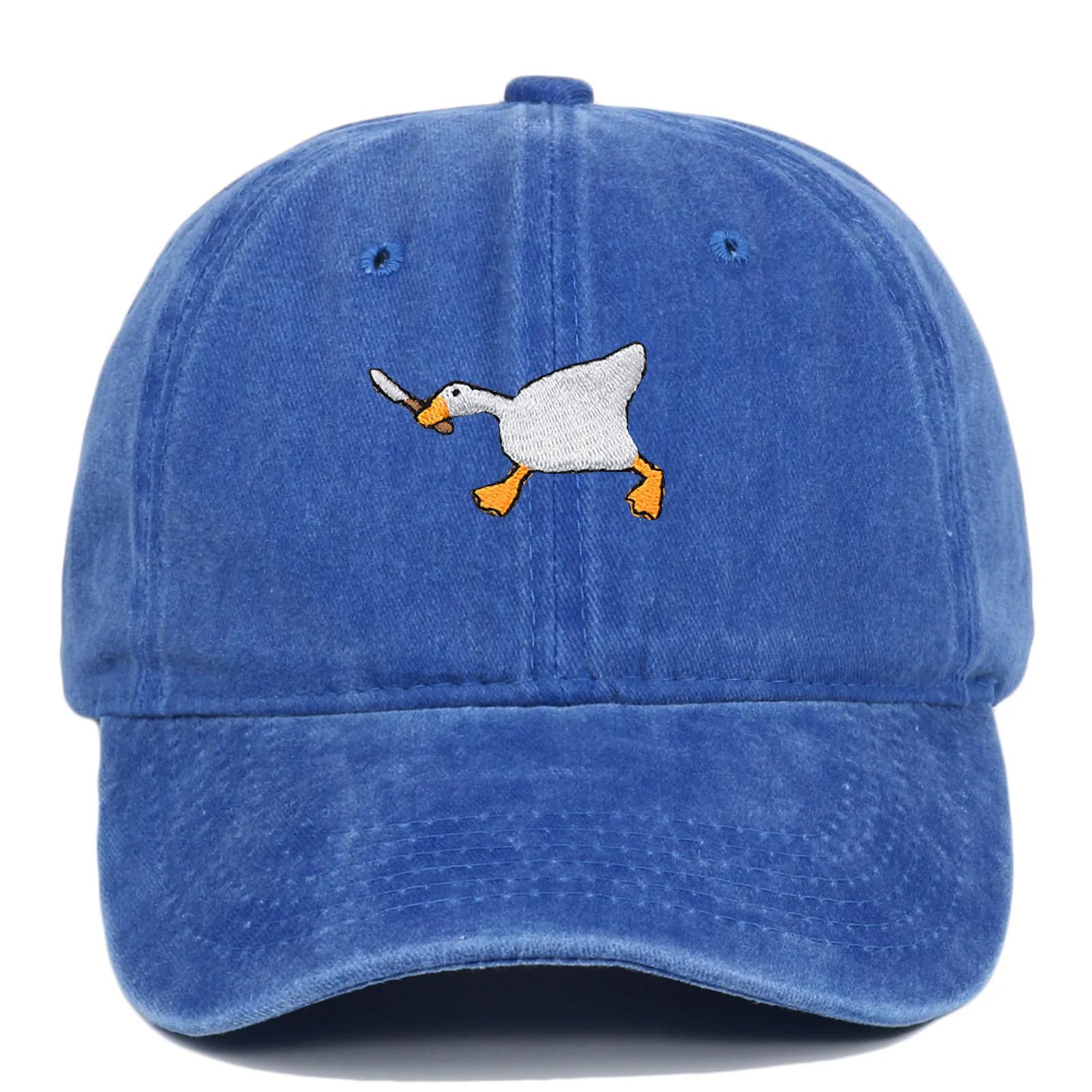Casquette de baseball brodée avec motif d'oie pour hommes et femmes, casquette en bec de canard de s