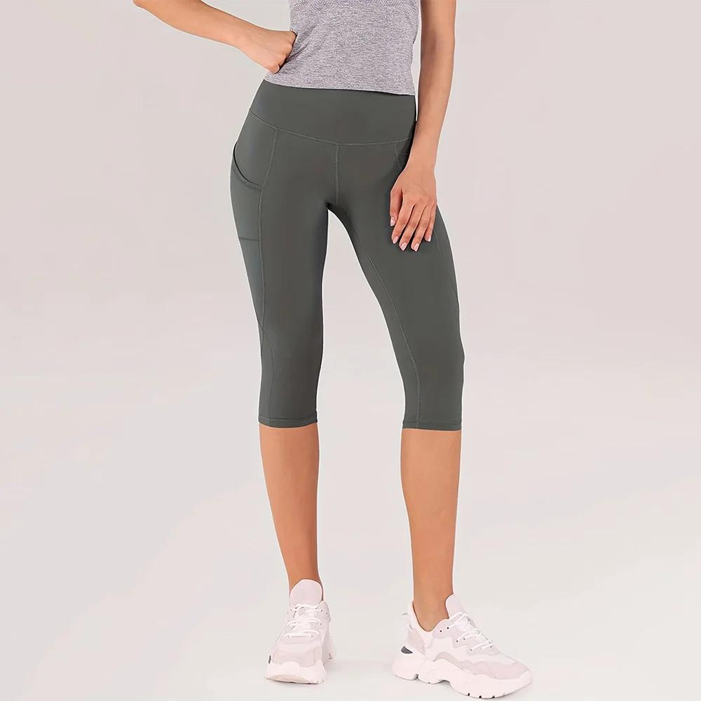 Leggings Capri pour femmes Leggings Capri taille haute avec poches pour femmes Pantalons de yoga Pan