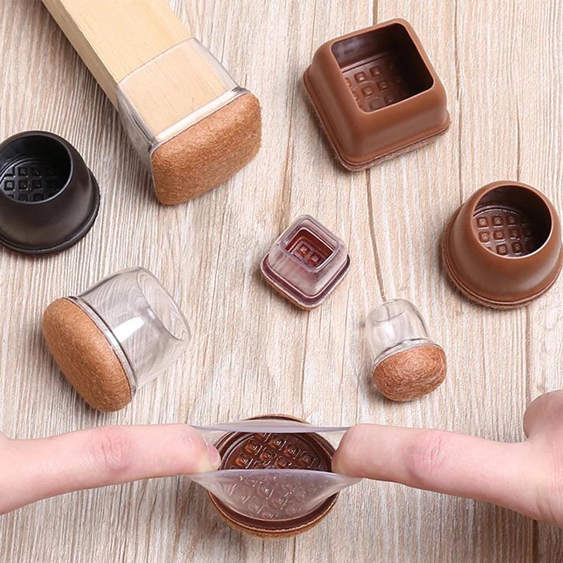 Couvre-pieds de chaise en silicone souple, 8 pièces, coussinets de Protection élastiques pour pieds
