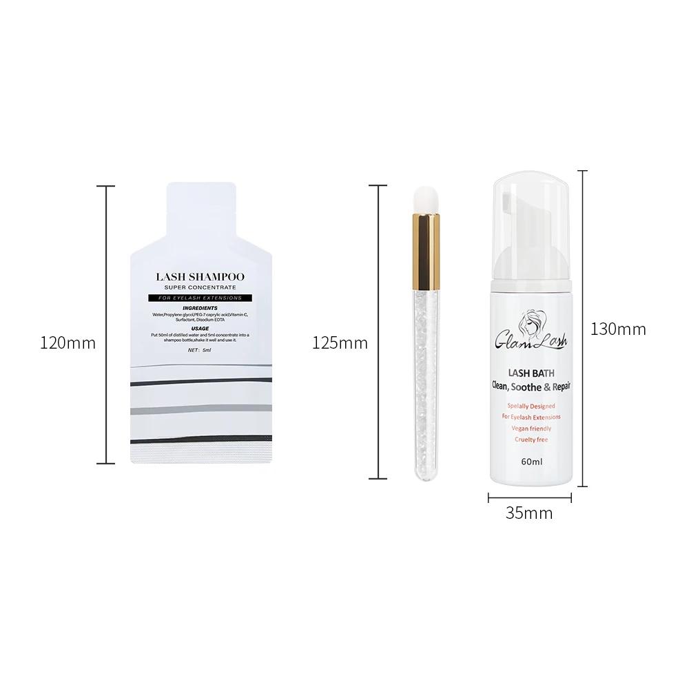 GLAMLASH 5 pièces 5ml mousse nettoyante pour cils pour Extension de cils shampooing concentré avec b