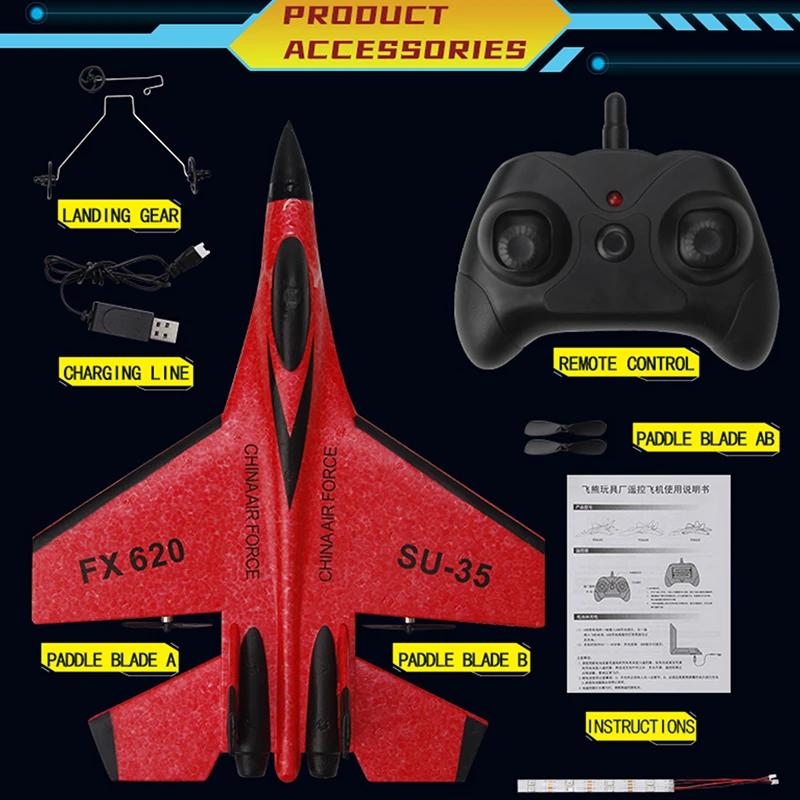 Avion RC en mousse SU35, planeur radiocommandé 2.4G, avion de chasse télécommandé, jouet en mousse p