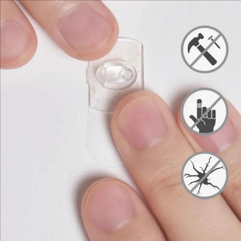20 mini crochets transparents, clips de suspension sans dommage pour décorations intérieures, lumièr