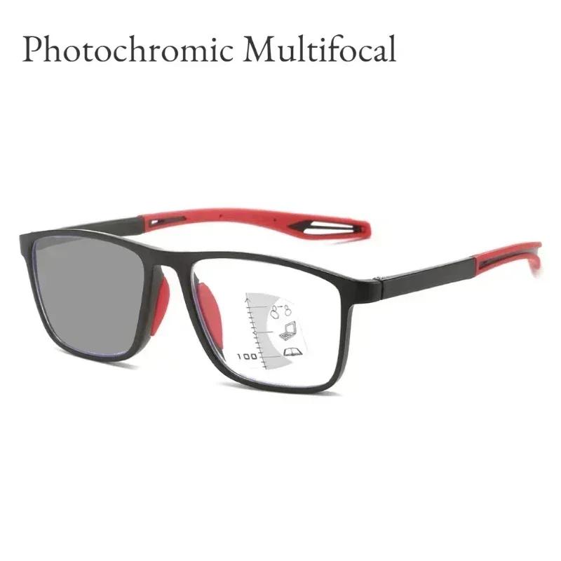 Lunettes de lecture multifocales photochromiques TR90 Anti-lumière bleue, nouvelles lunettes de spor