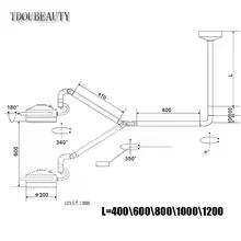 Lampe chirurgicale murale LED 72W 2026 pour chirurgie dentaire et vétérinaire, sans ombre, 90V-230V,