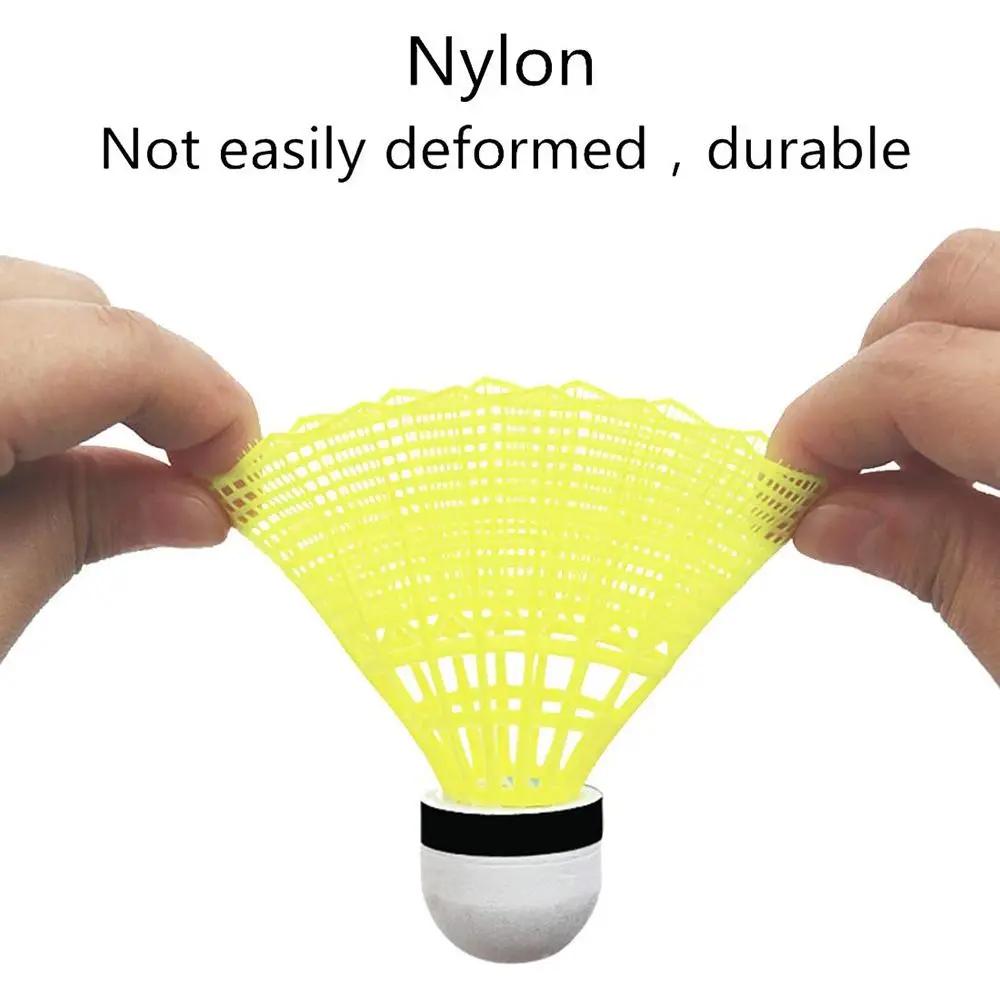 Volants de badminton durables, volants en nylon jaune, sports d'intérieur et d'extérieur, entraîneme