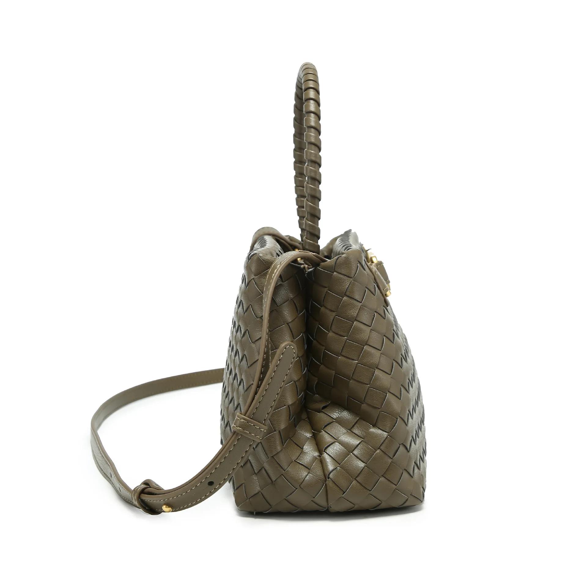 Nouveauté tissage Style femmes sac à main de luxe en cuir PU fourre-tout décontracté spacieux sac de