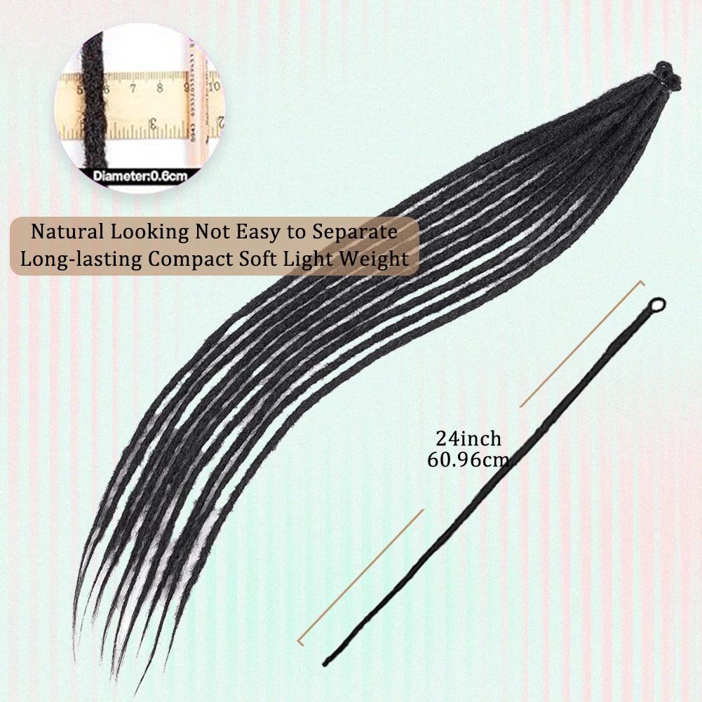 Extensions de Dreadlock synthétiques 10 racines/paquet Hippie dreads à une extrémité Ombre Loc Exten