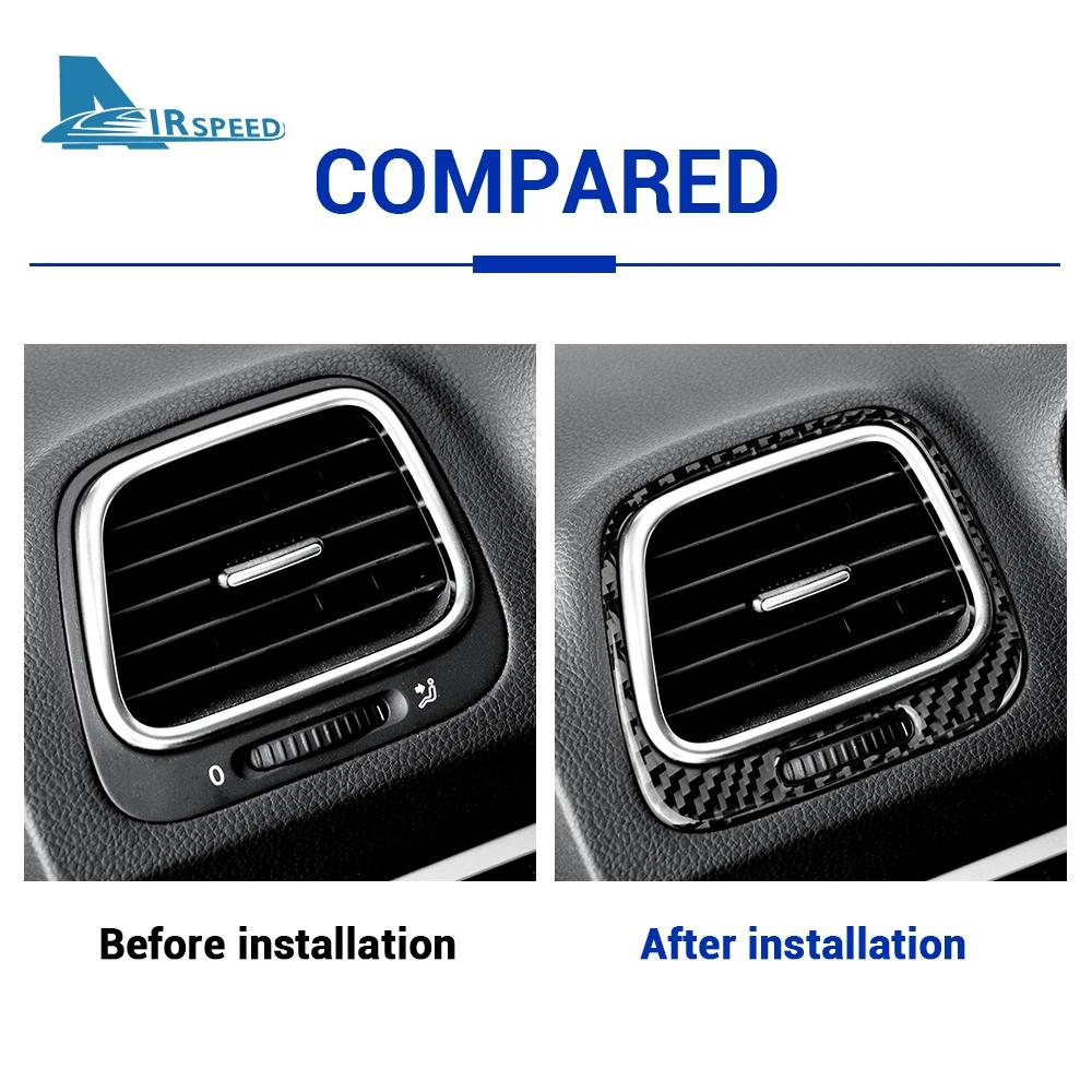 Autocollant de ventilation de sortie ca de voiture, en Fiber de carbone véritable et souple, pour Vo