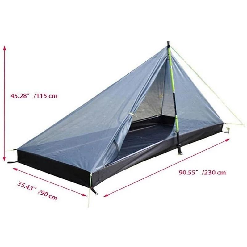 Tente de randonnée 1 personne ultralégère 4 saisons : abri pyramide étanche pour camping sac à dos