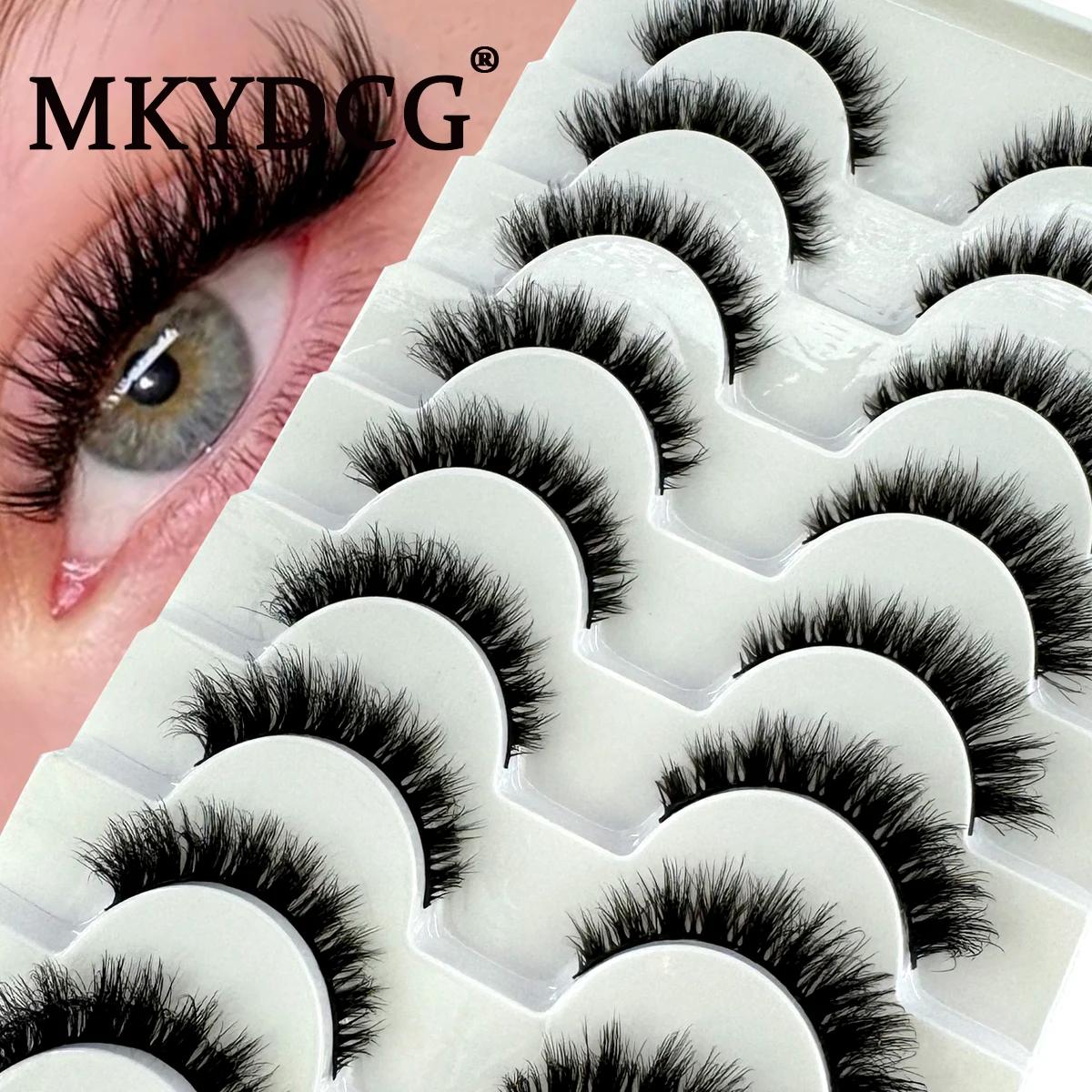 MKYDCG nouveau 10 paires 3D vison cils Faux vison moelleux cils doux complet épais vaporeux cils dra