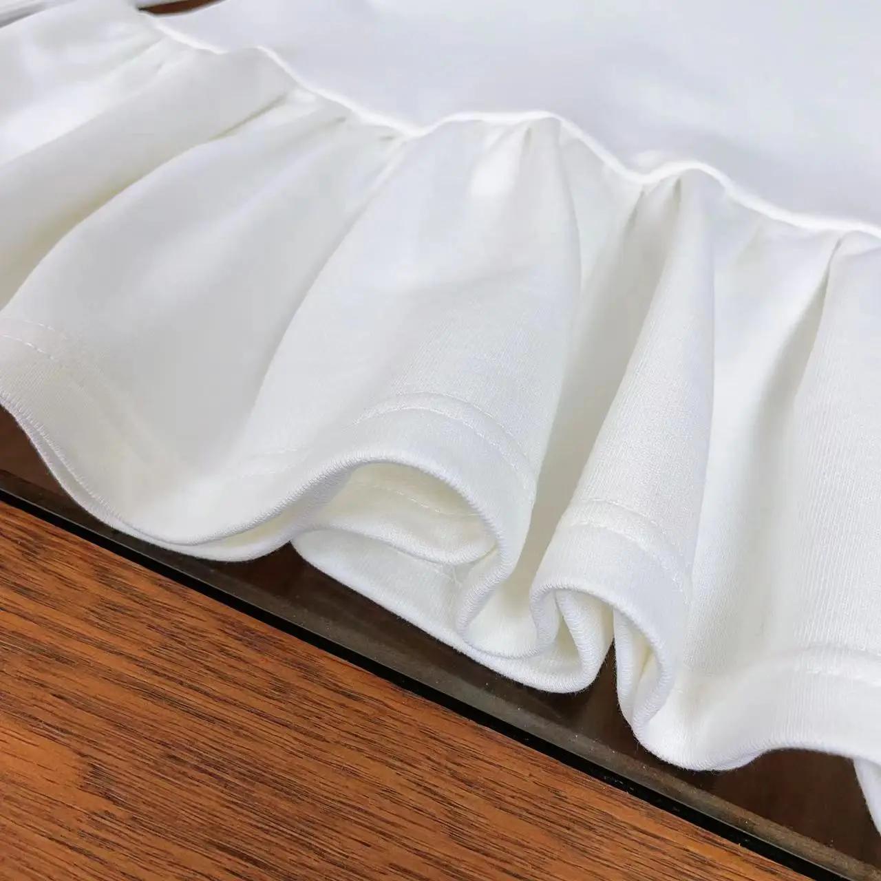 Robe blanche à manches longues imprimée lettre pour enfants, vêtements décontractés quotidiens, mode