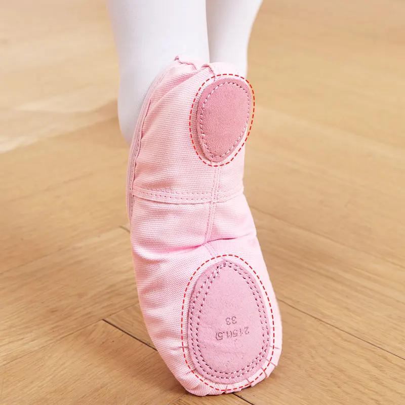 Chaussures de danse ballet filles femmes - Pantoufles de danse en toile à semelle souple confortable