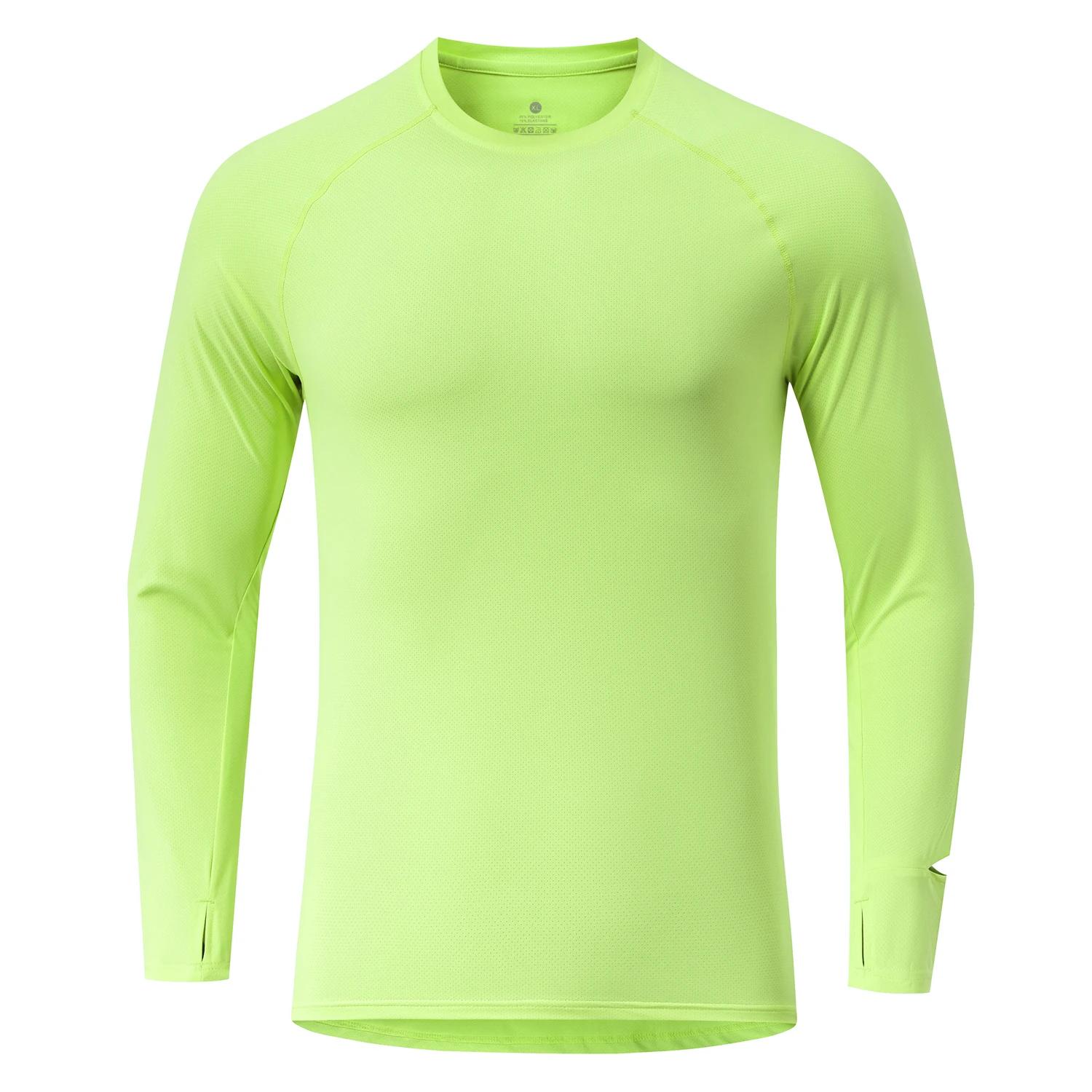 T-Shirt de course à manches longues pour hommes, haut d'entraînement Anti-UV, chemise d'entraînement