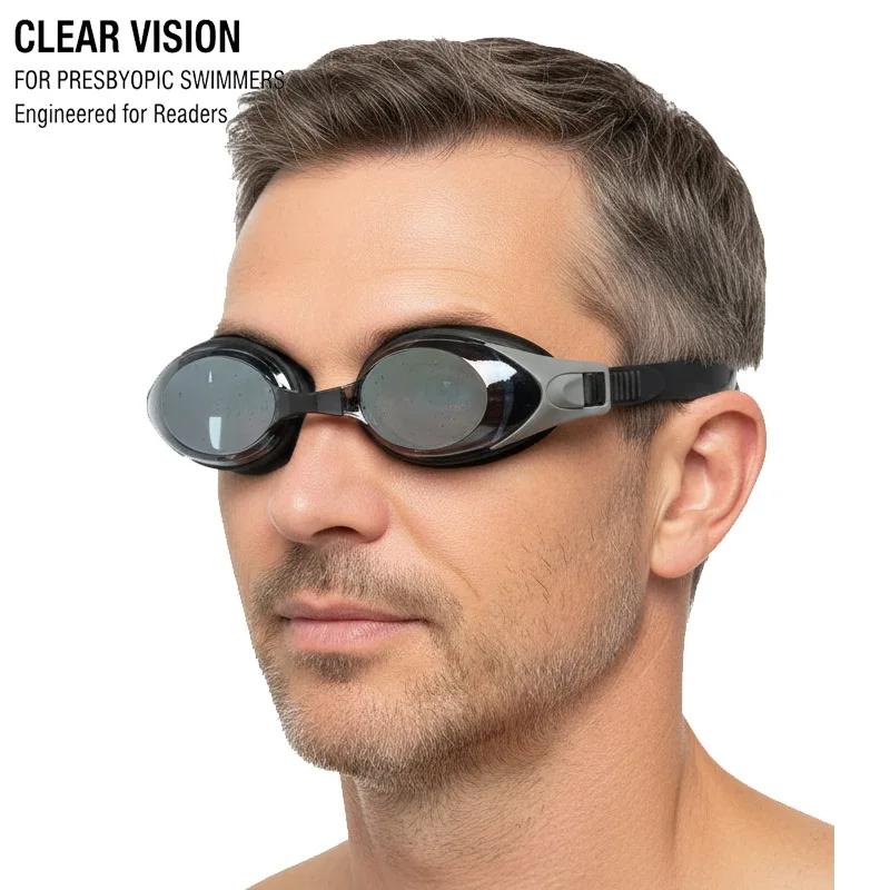 Lunettes de natation presbytes pour adultes – Protection UV antibuée, silicone confortable, lunettes