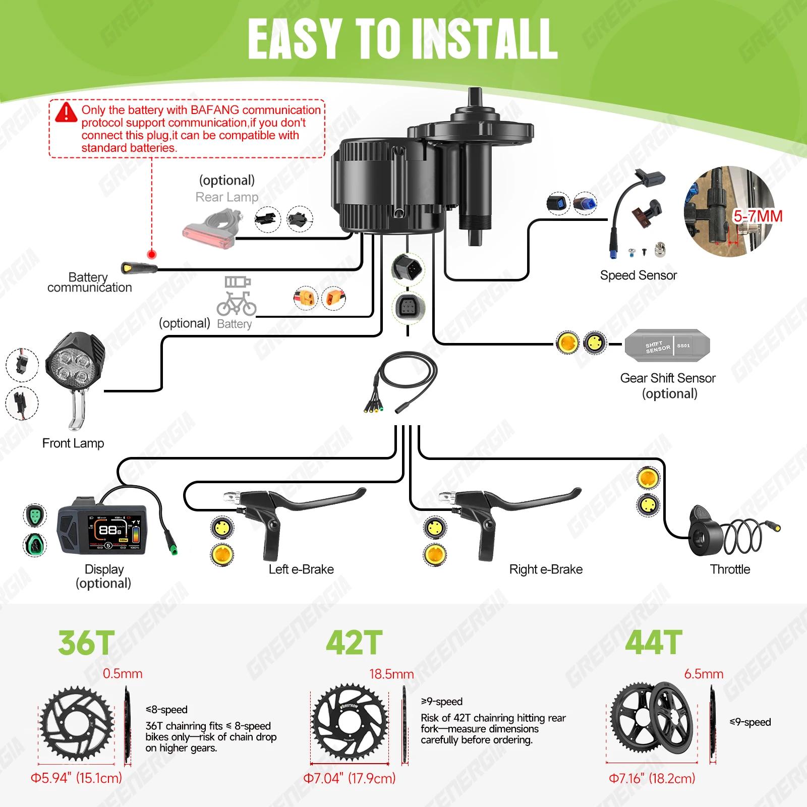 Bafang CAN 750W moteur d'entraînement central Kit de Conversion de vélo électrique BBS02B BBS02 mote