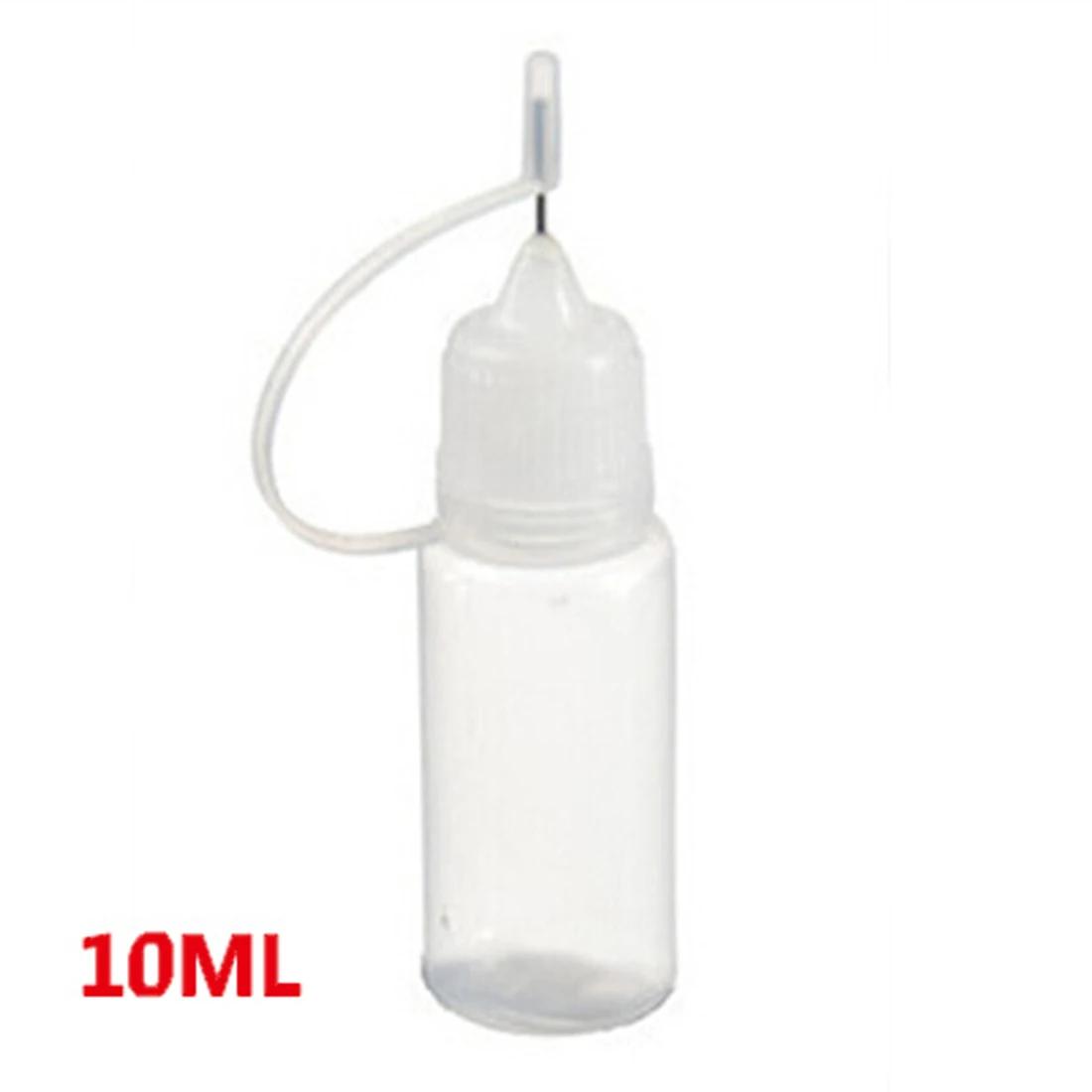 Bouteilles à presser en plastique de 10ml, pointe d'aiguille, applicateur de colle PE, outil artisan