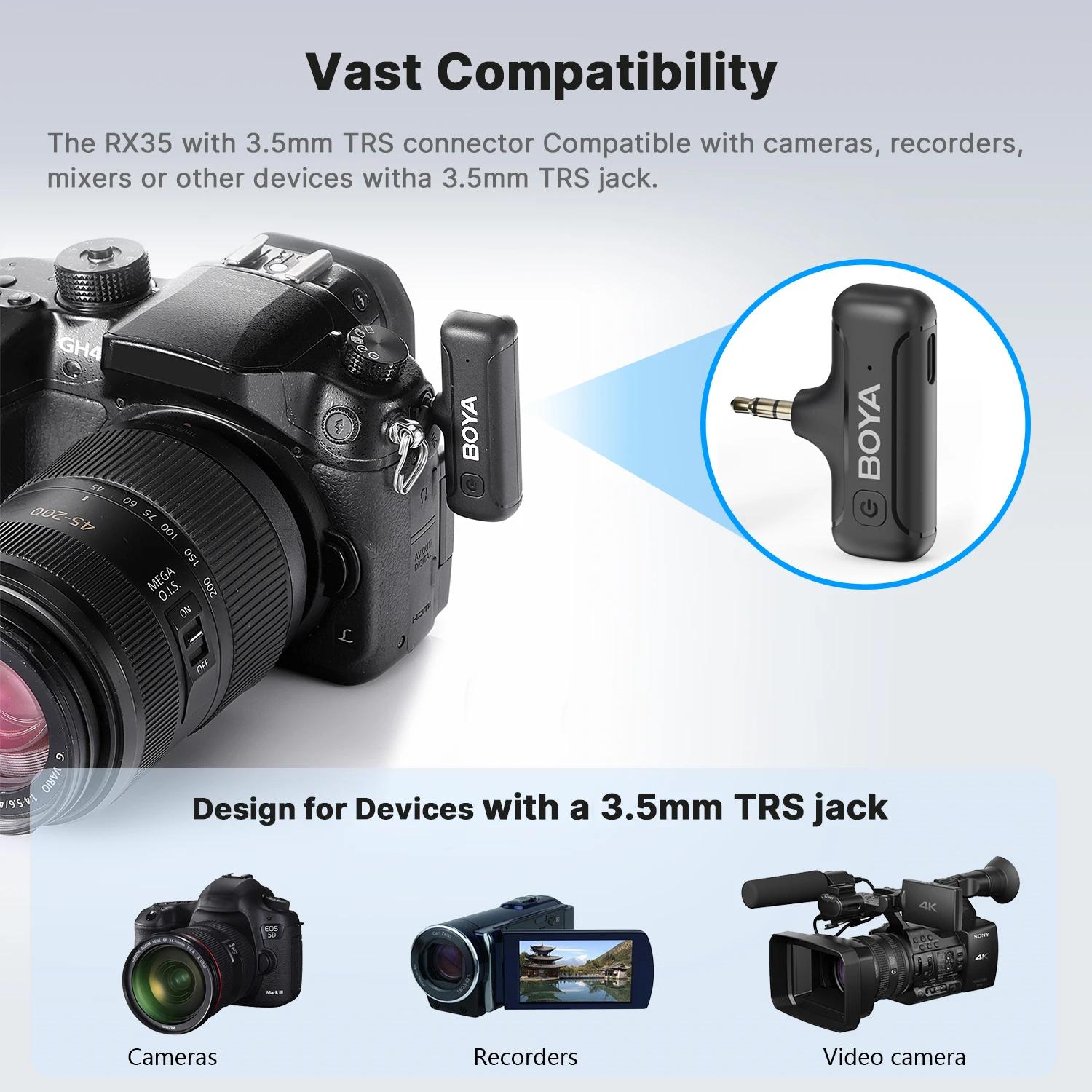 BOYA BY-WM3T2-M2 Sans Fil Lavalier Revers 3.5mm TRS Réduction du Bruit Microphone pour IL, Nikon, So