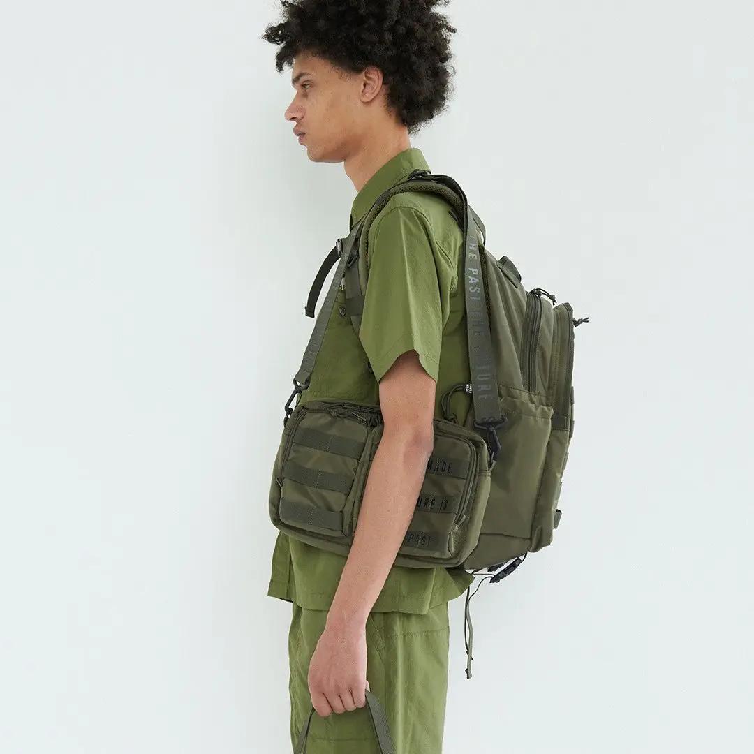 Sac à dos en nylon de style rétro américain Human Made, sac à dos de voyage de grande capacité, sac