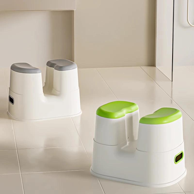 Tabouret de salle de bain en plastique, tabouret de bain creux en forme de U, chaise de toilette jap