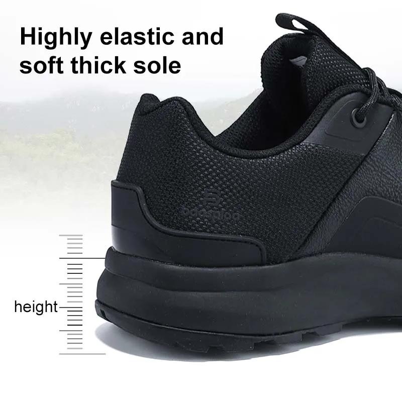 Baasploa – chaussures de randonnée en cuir Litchi pour hommes, baskets de trekking et d'escalade de