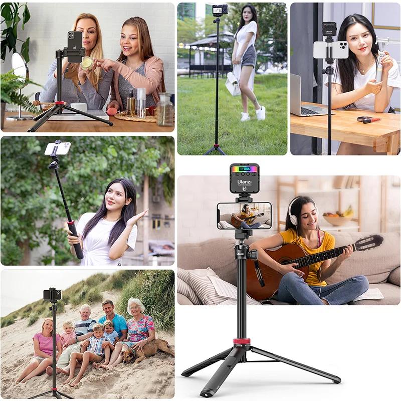 Ulanzi MT-44 trépied extensible pour diffusion de vie de 57,6 pouces avec support de téléphone pour