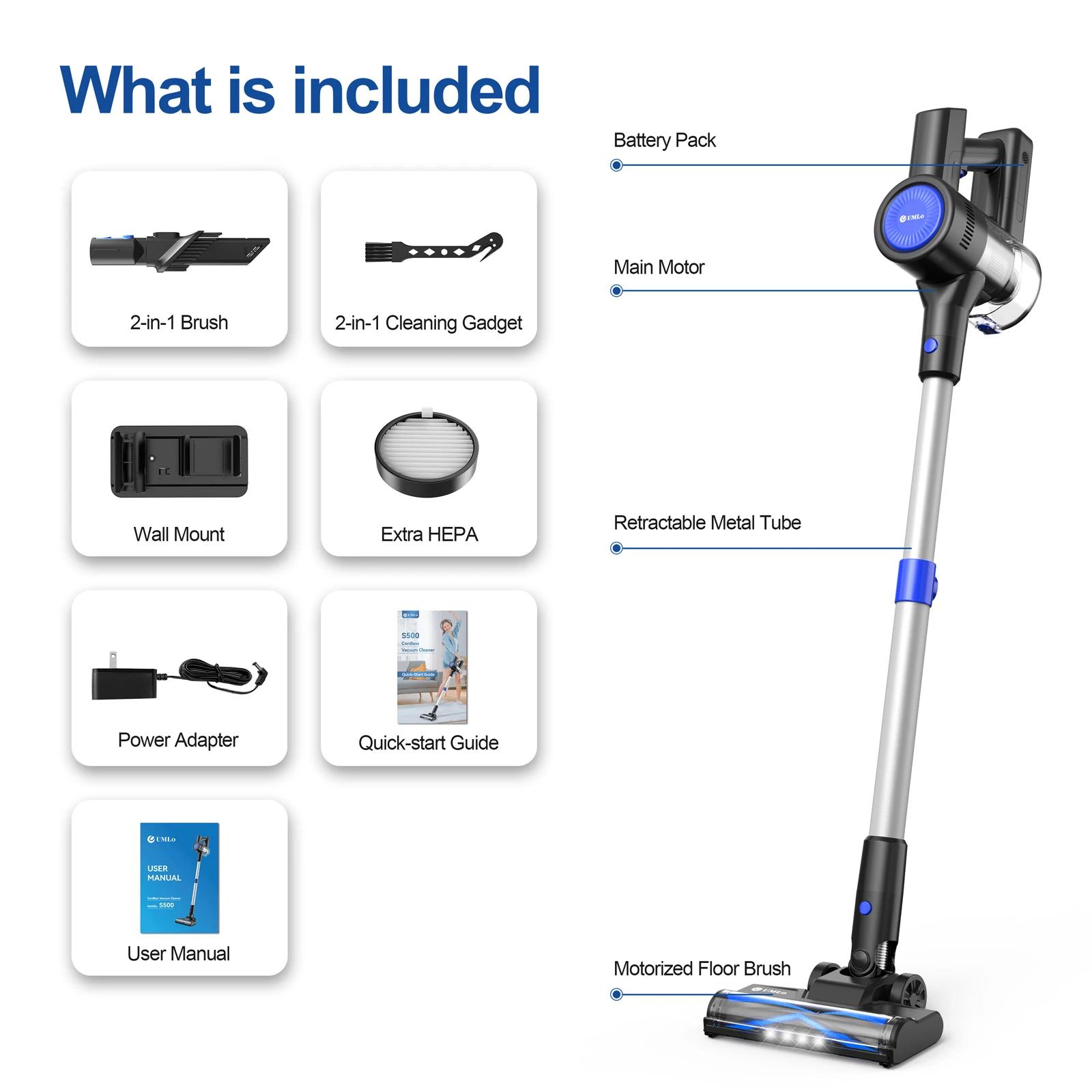 Aspirateur sans fil INSE, moteur sans balais 235 W, autonomie de 40 minutes, aspirateur léger sans s