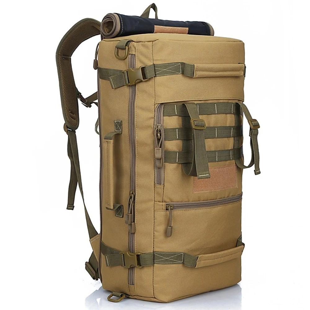 Sac à dos militaire tactique de 50l pour homme, accessoire de plein air, 3p, pour Trekking, voyage,