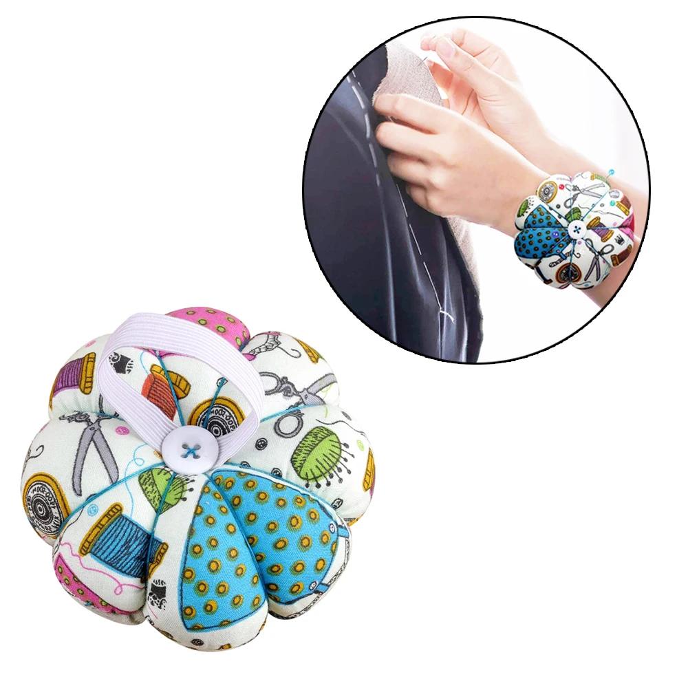 Coussin à épingles pour couture, Design citrouille florale, Kit de couture, épingles de rangement po