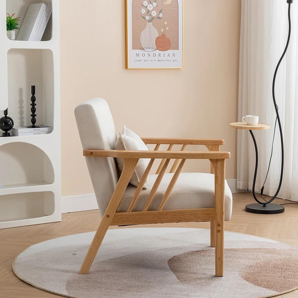 SEYNAR-Chaise d'Accent Moderne du Milieu du Siècle, Fauteuil à Cadre en Bois Solide Téléchargé Boumu